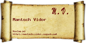 Mantsch Vidor névjegykártya